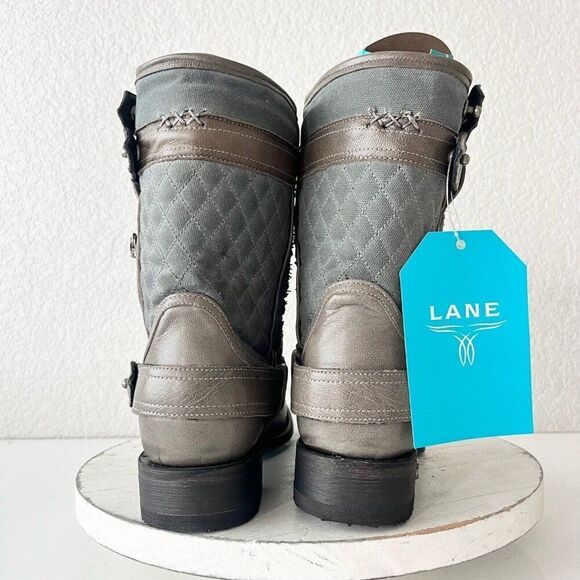 Lane Dustoff Women’s Western Boots Gray Moto Harness Zip Ankle Size 8 - Picture 3 of 11